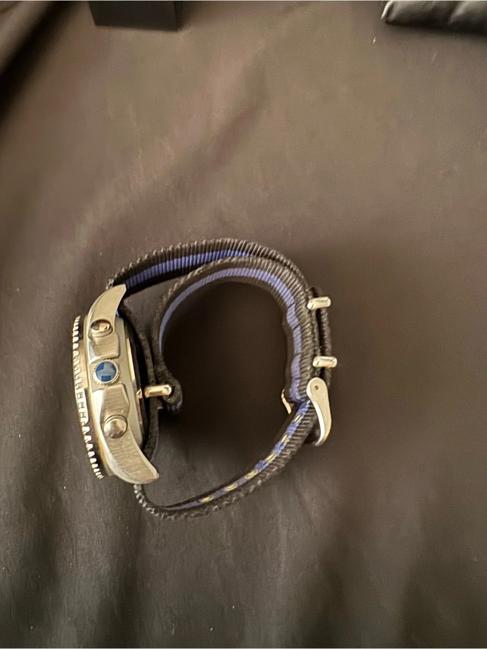 Brand New Saks Fifth Avenue Black and Blue Men's Chronograph Watch